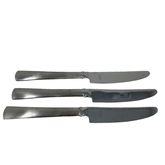 3 Dansk CAFE BLANC Stainless 18/10 Satin Silverware Flatware Table Knives - Picture 1 of 3